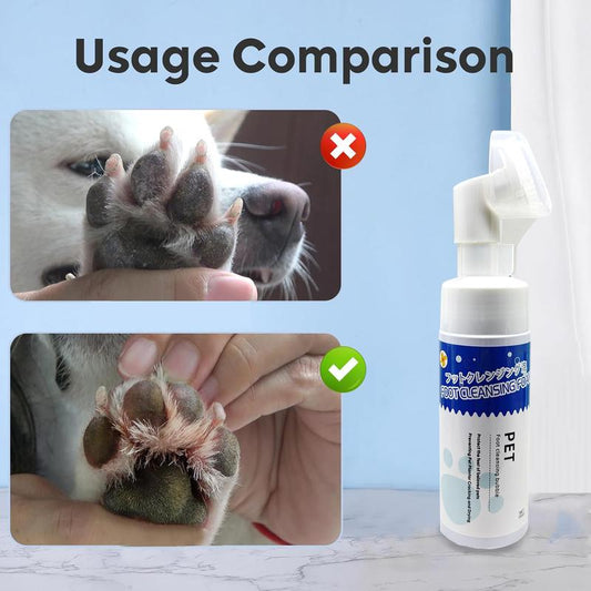 Bellepaws 99% Antibacterial No-Rinse Paw Cleaner for Dogs & Cats – Gentle Plant-Based Foaming Wash with Silicone Brush – 150ml